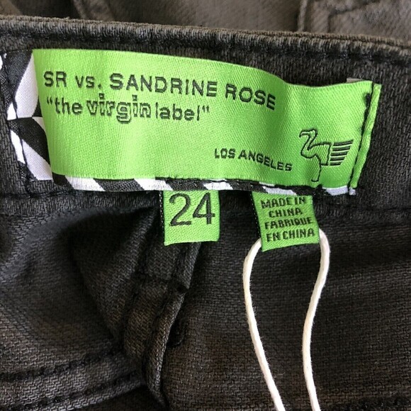 Sandrine Rose + Free People Straight Leg Black Jeans Button Fly Size 24 - Picture 9 of 11